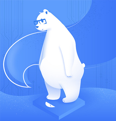 qr bear bear illustration papercut vector