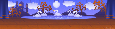 Swan lake theatre illustration vector