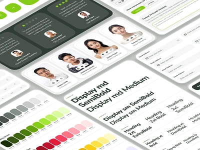 osler: AI Telehealth & Telemedicine Website | Design System UIUX button ui buttons color palette design system form ui green health health ui healthcare healthcare ui input form input ui minimal profile picture style guide telehealth telehealth ai telehealth ui testimonials typography