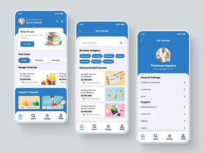 Online Course Mobile App app app designer appp design course e learning edtech education education startup minimal mobile app mobile app design mobile design mobile ui online class online courses online school typography udemy uiux