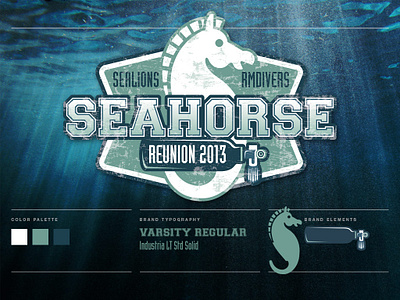 Logo Design Seahorse Diving Reunion branding logo vector