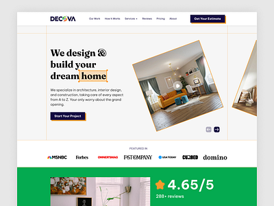 Website Design - Decova Interior Design Landing Page architecture architecture website design bedroom design furniture design home design interior design website interior website interior website design kitchen website design landing design landing page home page ui office website design restaurant website design shop website design web site design