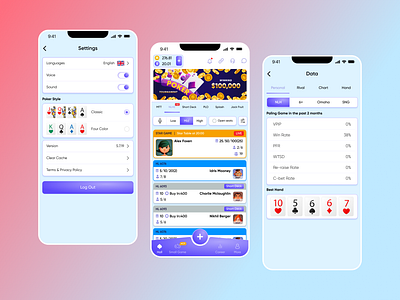 Poker App | Casino | Gambling | iGaming app design figma gambling igaming mobile poker slots ui ux