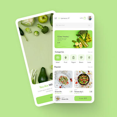 Healthy food mobileapp ui uidesign uxdesign