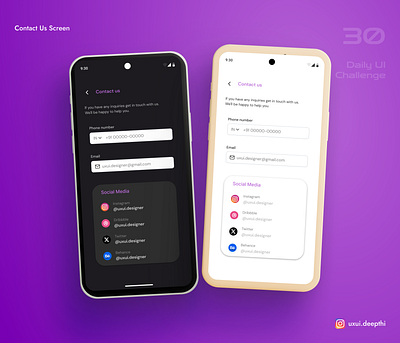 Contact us screen | Daily UI Challenge # 30/90 ui design ux design uxui designer