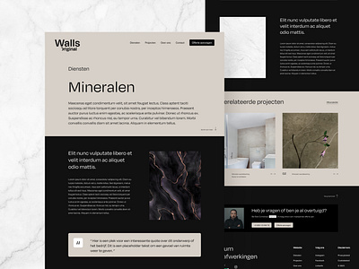Walls Original Content Page branding content service ui usability ux wall coating webdesign website