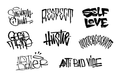 Complete set - *HANDSTYLER* calligraphy graffiti illustration lettering street art streetwear tag type typography
