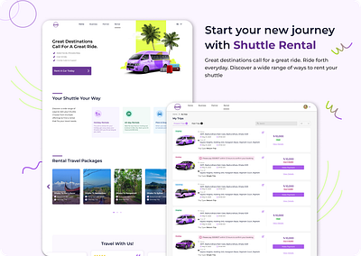 Explore the World on Wheels: Shuttle Rentals Made Easy! product design rental responsive ui user experience user interface ux website design