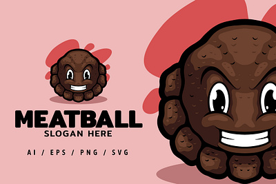 Meatball Food Shop Logo Mascot Illustration branding design illustration logo mascot meatball promo shop store ui