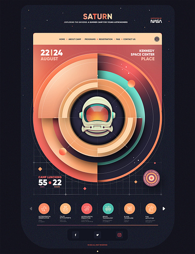 Web Page Design astronaut calm colorful graphic design layout modern nasa retro space ui uiux web