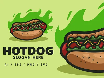 Hotdog Store Logo Mascot Illustration apparel burger chef design food hotdog illustration kebab logo mascot store ui