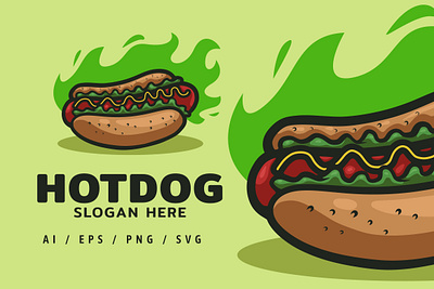 Hotdog Store Logo Mascot Illustration apparel burger chef design food hotdog illustration kebab logo mascot store ui