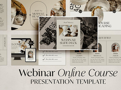 Webinar + Course Slide Deck CANVA course creator course creator bundle digital product e course mockup masterclass template online course mockup process flow chart signature process