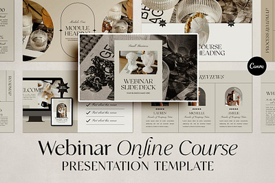 Webinar + Course Slide Deck CANVA course creator course creator bundle digital product e course mockup masterclass template online course mockup process flow chart signature process