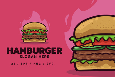 Burger Food Logo Mascot Illustration branding burger dansdesign design font food graffiti illustration logo mascot symbol typography
