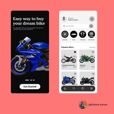 Bike app design design typography ui ux