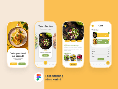 Food ordering app design designer figma food food app graphic design illustration logo ui uiux ux xd