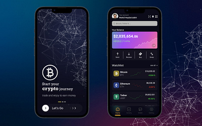 Crypto Trading - Mobile App Design app crypto cryptocurrency dark darkmode design figma mobile trade ui ux