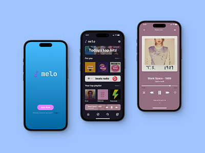 Melo - Music Mobile App app figma mobileapp music musicapp podcast ui uiux ux