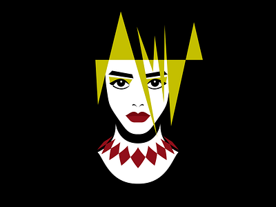 Gerdanka abstract art face girl graphic design illustration portrait vector woman