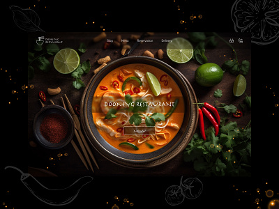 Thai restaurant website branding design graphic design illustration restaurant ui ui ux design ux vector web design