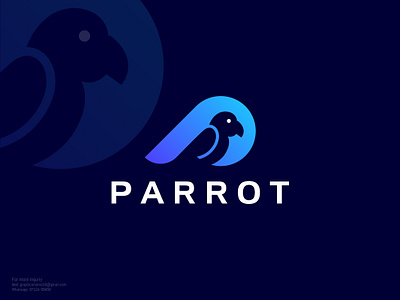 Parrot bird Logo | P letter Logo | Minimal Bird Mark branding business logo graphic design logo design negative space logo parrot tech