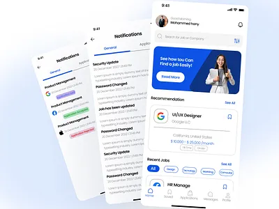 Home & Notifications-Online jobs apple careers employment facebook google home jobs mobile mobile app notification online jobs ui ux