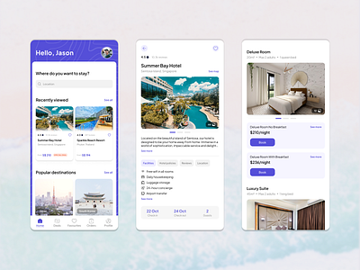 Hotel Booking app beach booking challenge design holiday hotel mobile resort screen ui