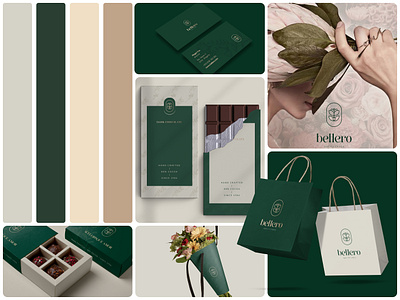Bellero - Visual Identity boutique brand identity branding chocolate chocolate shop flower logo flowers flowers and chocolate flowershop logo logo design luxury packaging premium visual identity
