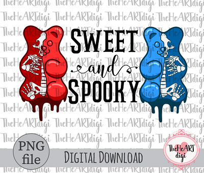 Sweet and Spooky Gummy Bears Sublimation PNG candy creepy graphic design gummy gummy bear halloween halloween t shirt horror illustration kids phrases quotes skeleton spooky sublimation sublimation png sweet sweets t shirt t shirt design