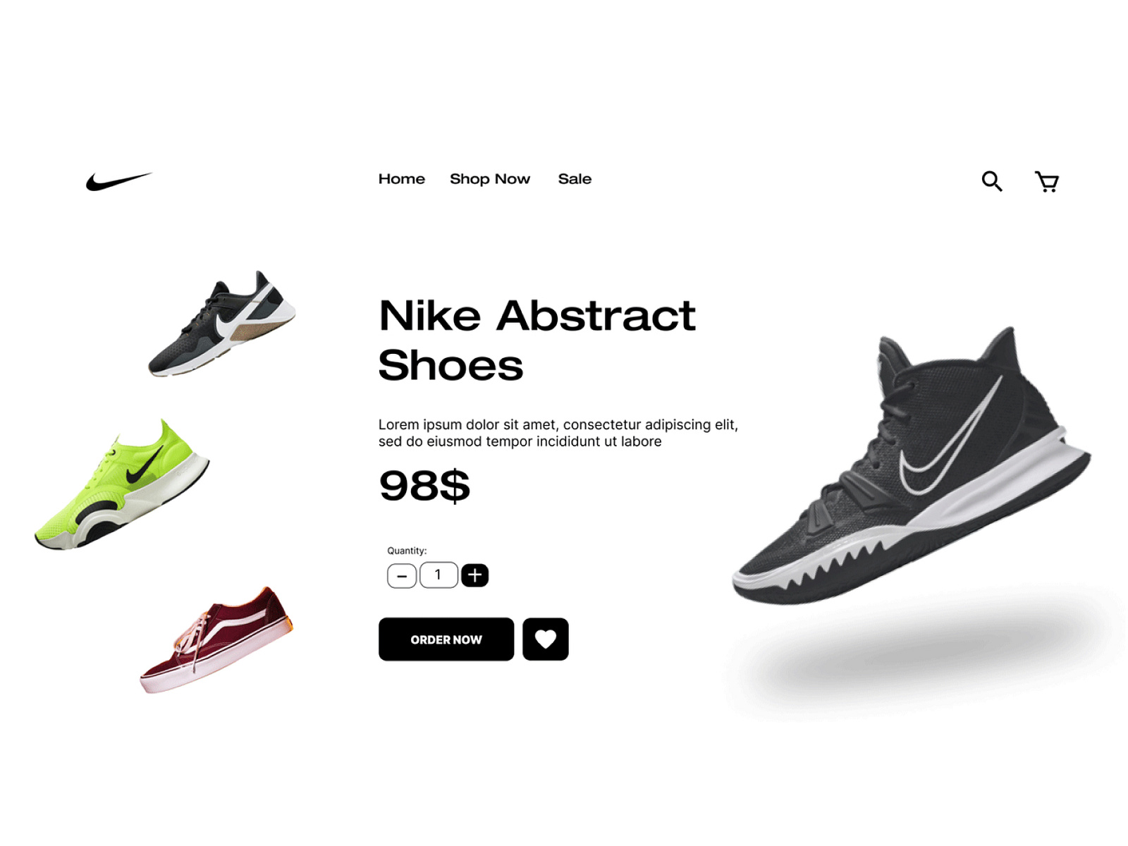 Landing page for Nike Shoes Collection by Syed talal on Dribbble