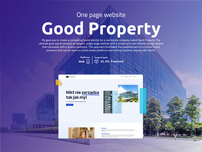 Corporate onepage - GoodProperty animation branding graphic design onepage ui website