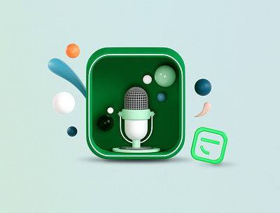 Podcast BOX! 🎙️🔊 3d 3dart 3dblender art blender branding design illustration microphone podcast ui