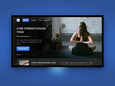 Daily UI Challenge | Day 25 | TV App 100daysdailyuichallenge app dailyui design figma meditation tv tv app tv interface yoga yoga app