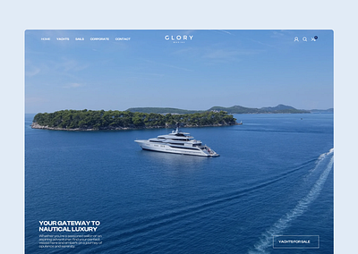 Glory Yachts | A Luxury Yacht Website hero slider ui ux website