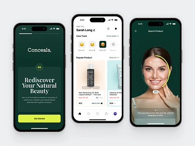 Conceals Beauty Care App for Customer beauty beauty app beauty care beauty care app care e commerce face makeup app mask mobile app online shopping product shopping app skincare skincare app treatment