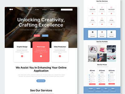 Creative Agency Landing Page app branding design graphic design illustration iphone app design logo ui ui design ui kit userexperience