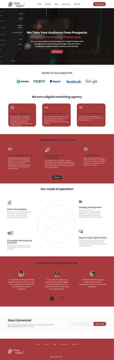 Landing Page for a digital marketing agency branding landing pag typography ui ux