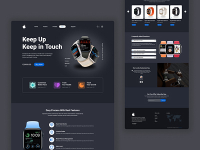 Apple Watch landing page concept design app branding design graphic design ui ux