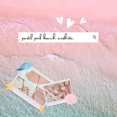 Pastel pink beach aesthetic design instagram post social media post