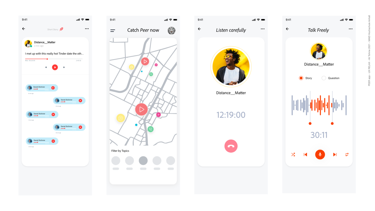PEER App android application design graphic design interface ios mobile app ui ux webdesign where people meet anonymously