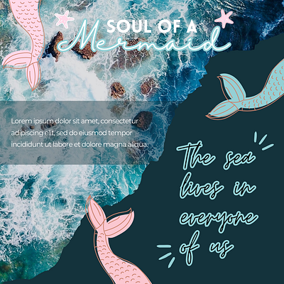 Soul of a Mermaid design instagram post social media social media post