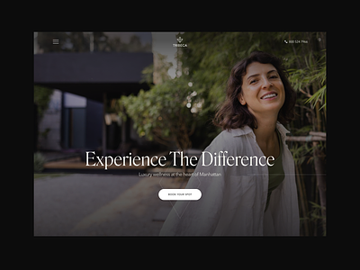 Tribeca: Landing page for a luxury spa animation design ui ux webdesign