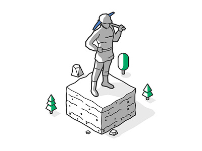 Miner Statue Illustration adobe illustrator affinity designer flat illustration isometric isometric statue miner miner statue simple simple design statue statue illustration vector vector illustration