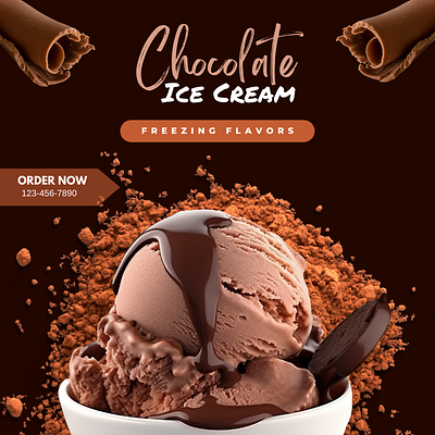 Chocolate ice cream design branding graphic design
