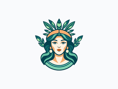 Empowered Aztec Women Logo Design ancient aztec beauty branding cartoon culture design graphic design green illustration logo mascot minimalist modern people vector women