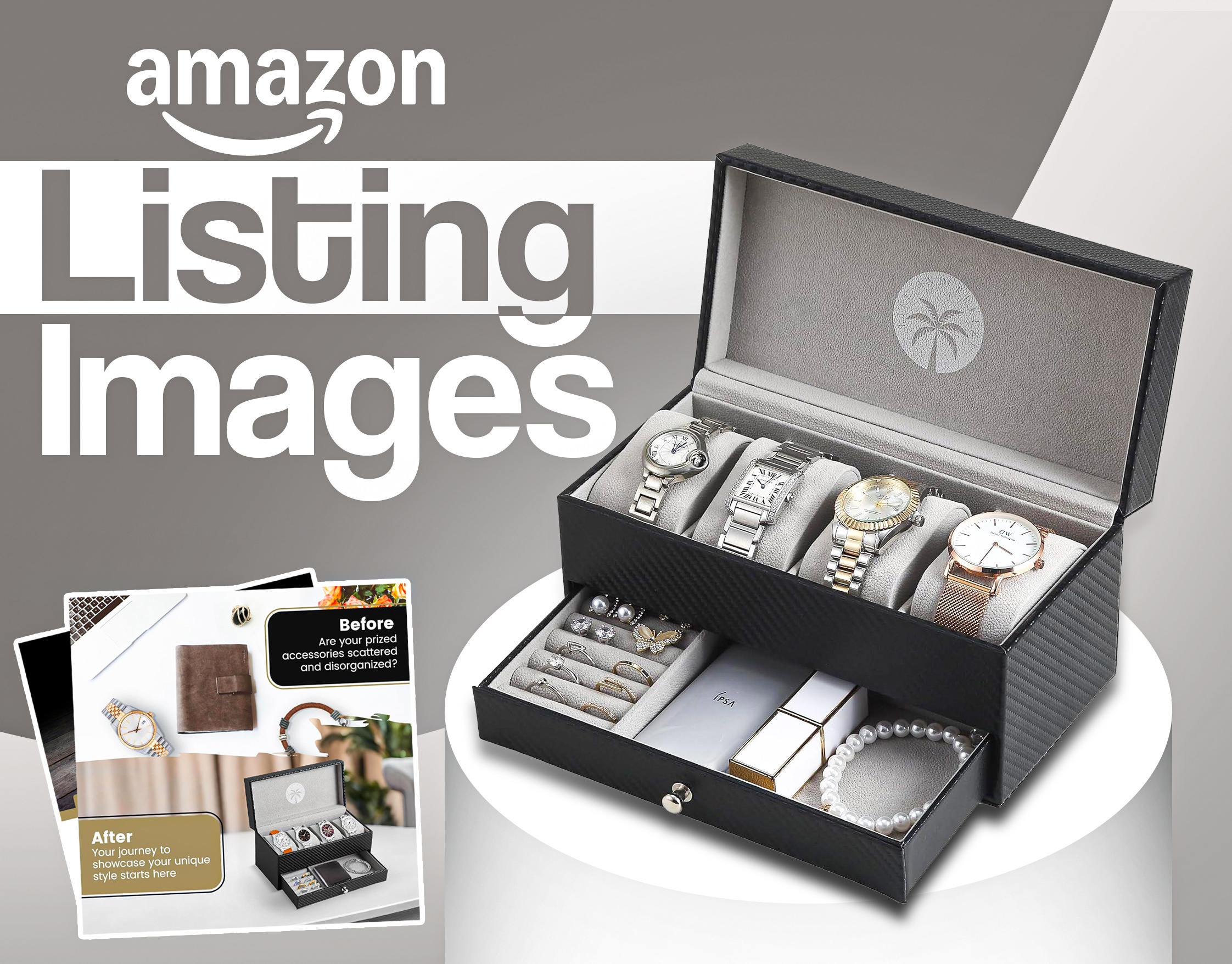 Amazon Listing Images-Men's Jewelry Box amazon branding design graphic design graphicdesign listingimages logo photoshop