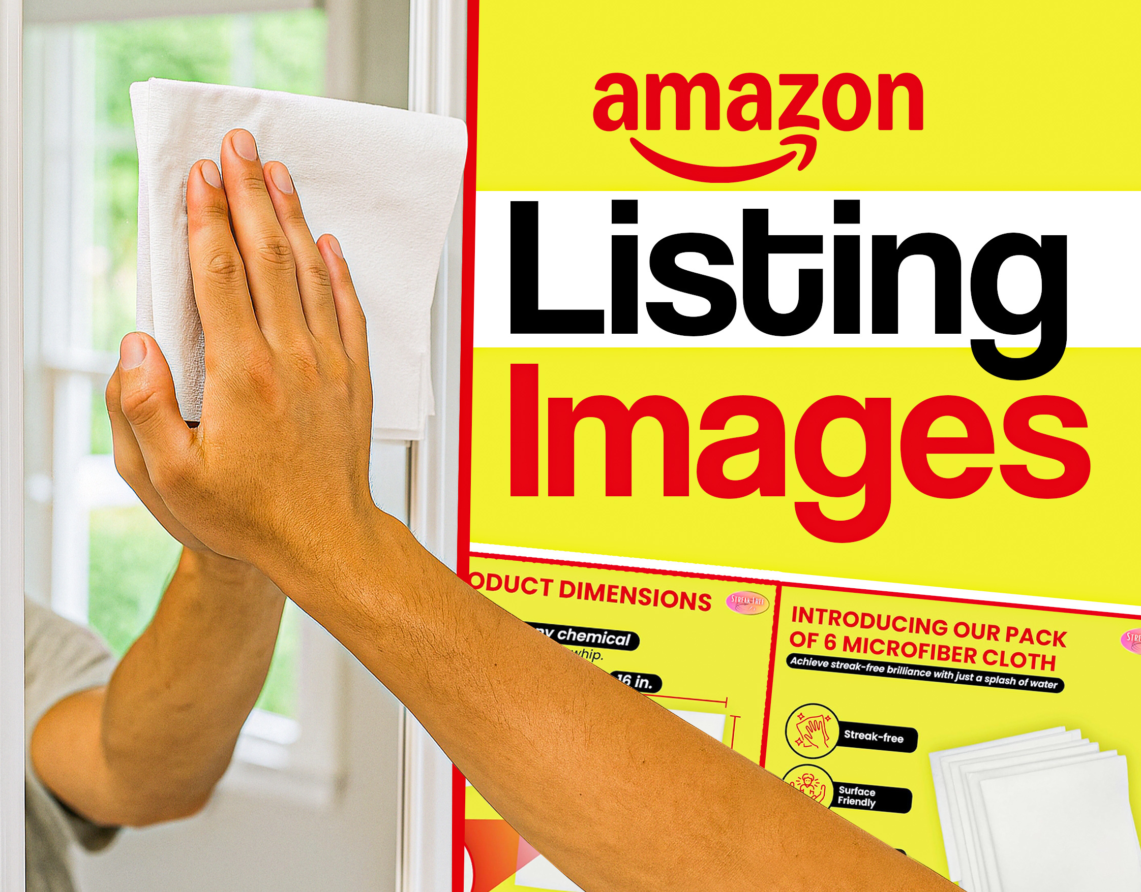 Amazon Listing Images-Microfiber Cloth amazon branding design graphic design graphicdesign listingimages logo photoshop