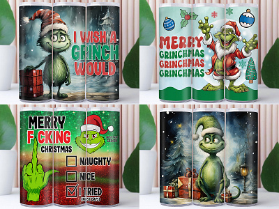 Grinch Merry F#cking Christmas Tumbler