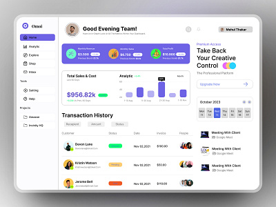 Dashboard design for E-commerce website app design deshboard ui website